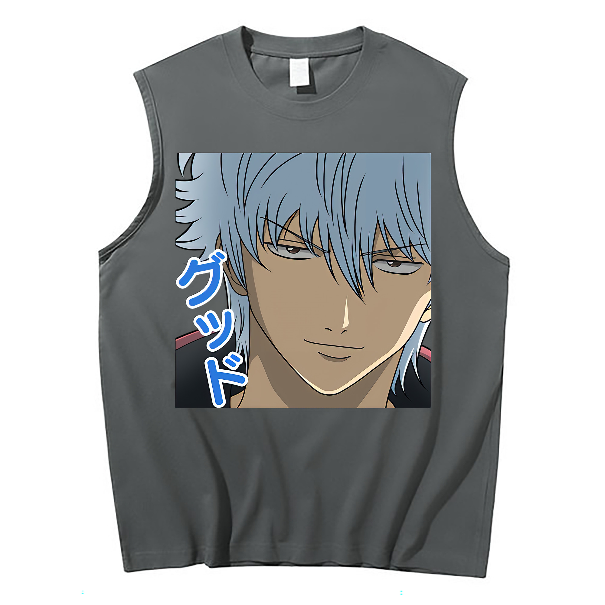 （画像用） ぎんたま 坂田銀時（さかたぎんとき） 神楽 志村新八（しむら しんぱち） GINTAMA Sakata Gintoki Kagura Shimura Shinpachi コットン100％タンクトップ（フロントプリント）